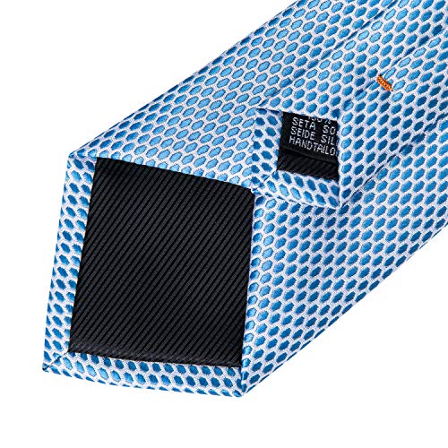 Image of DiBanGu Mens Solid Color Tie and Pocket Square Set Woven Silk Plain Necktie & Handkerchief for Men Wedding Party Formal