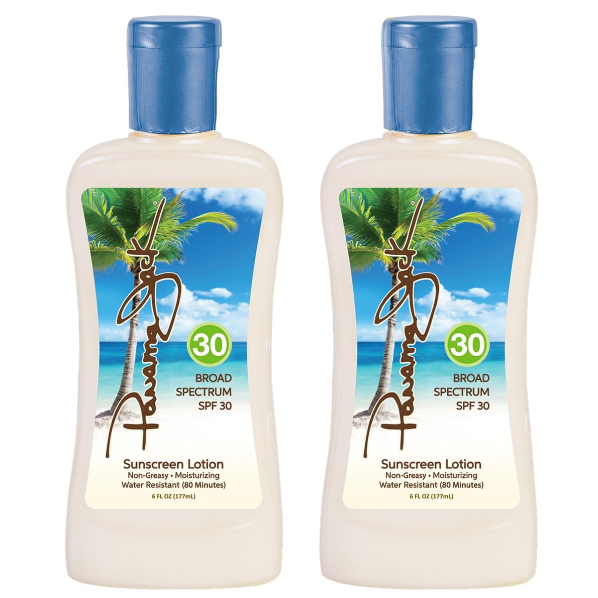Panama Jack Sunscreen Suntan Lotion - SPF 30, Broad Spectrum UVA/UVB Protection, PABA, Paraben, Gluten & Cruelty Free, 6 FL OZ (Pack of 2)