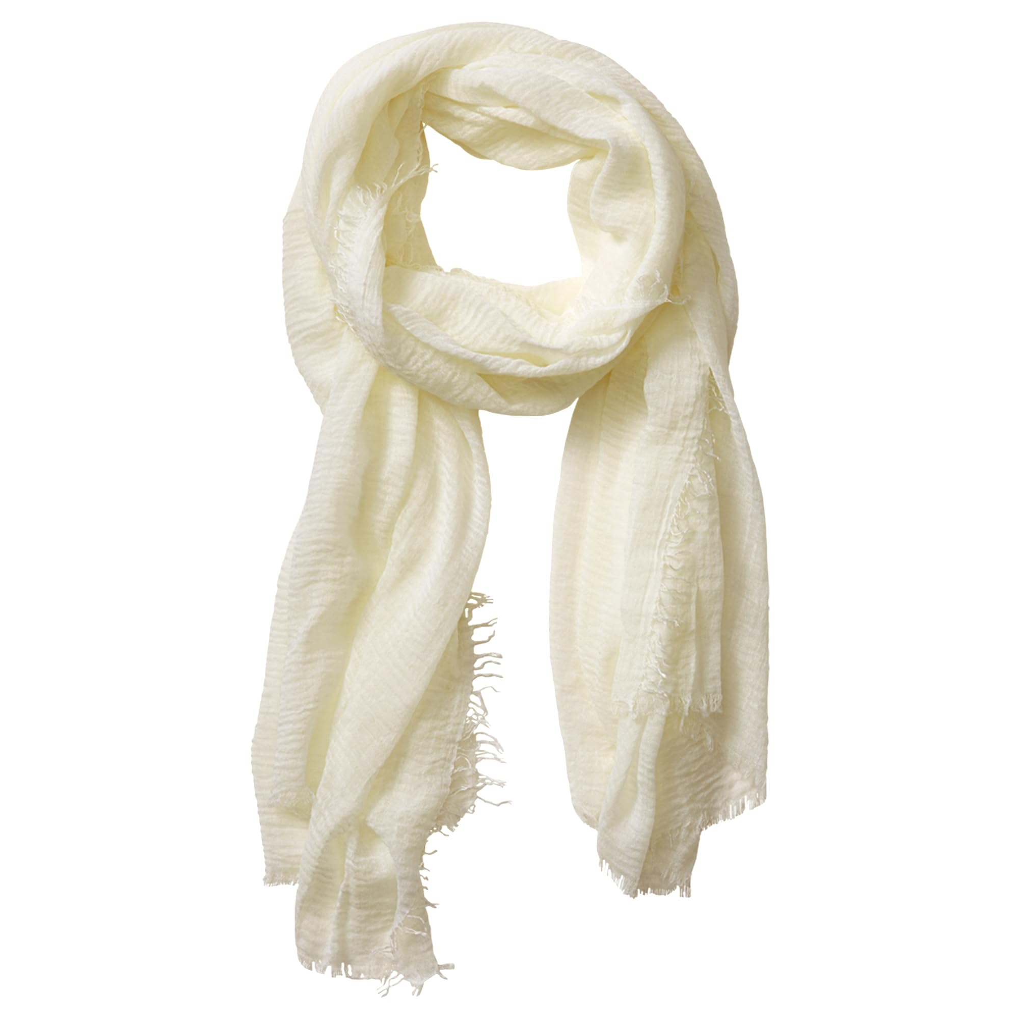 Hadley Wren Women's Classic Soft Solid Lightweight Oblong Scarf Fashion, Ivory, One Size