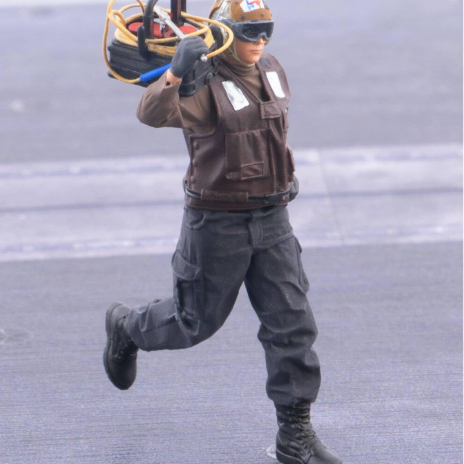 Qianly Naval Maintenance Figura Modellistica, Equipaggio Di Manutenzione Della Marina Degli Stati Uniti, Scala 1/48, Con Cavo Avvolto
