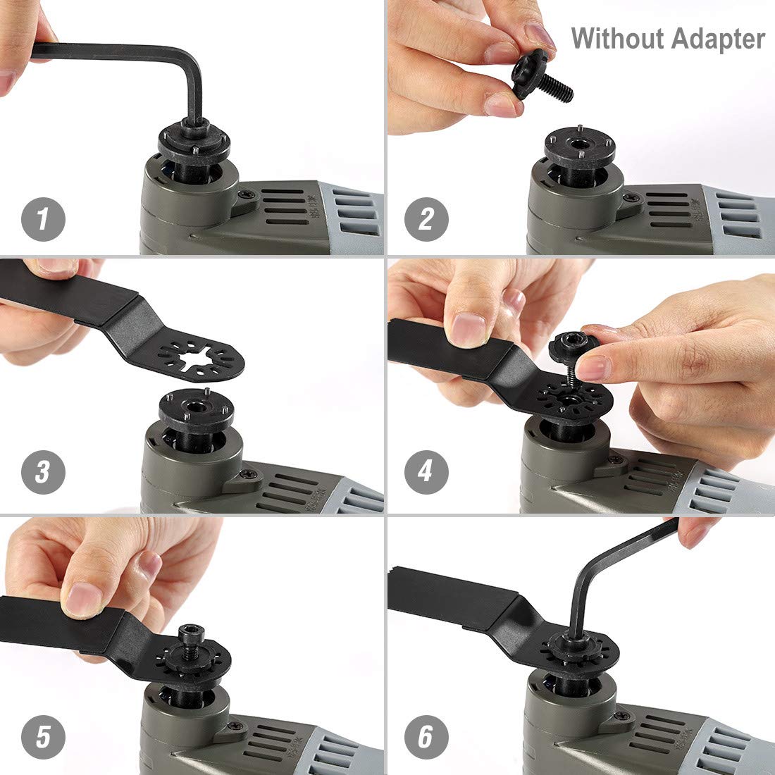 WORKPRO Utensile Multifunzione 300W, Strumento Oscillante, Elettroutensile Multifunzione 6 Velocità Variabile 10000-23000 RPM con 16 Accessori e Borsetta