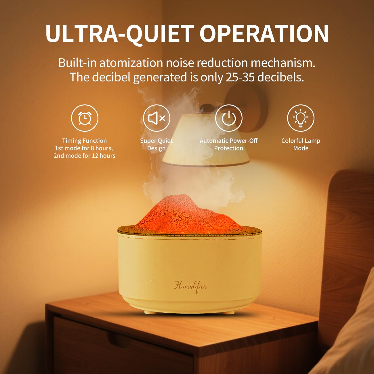 Przenośny nawilżacz powietrza, 1500 ml, zimna mgiełka, osobisty nawilżacz USB, do biura, sypialni, automatyczne wyłączanie, lampka nocna LED, 7 kolorów, 2 tryby mgiełki, super cichy (biały)