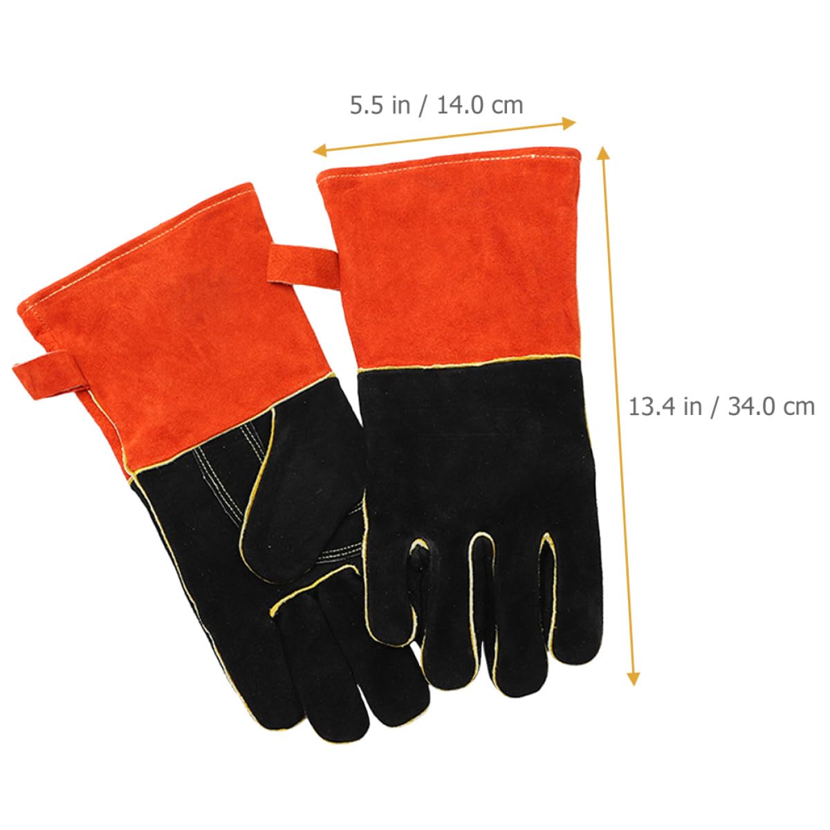 Tofficu Hitzebeständige Grillhandschuhe aus Leder mit Fünf Finger Design rutschfest und Umfassender Schutz für Küche und Outdoor Camping