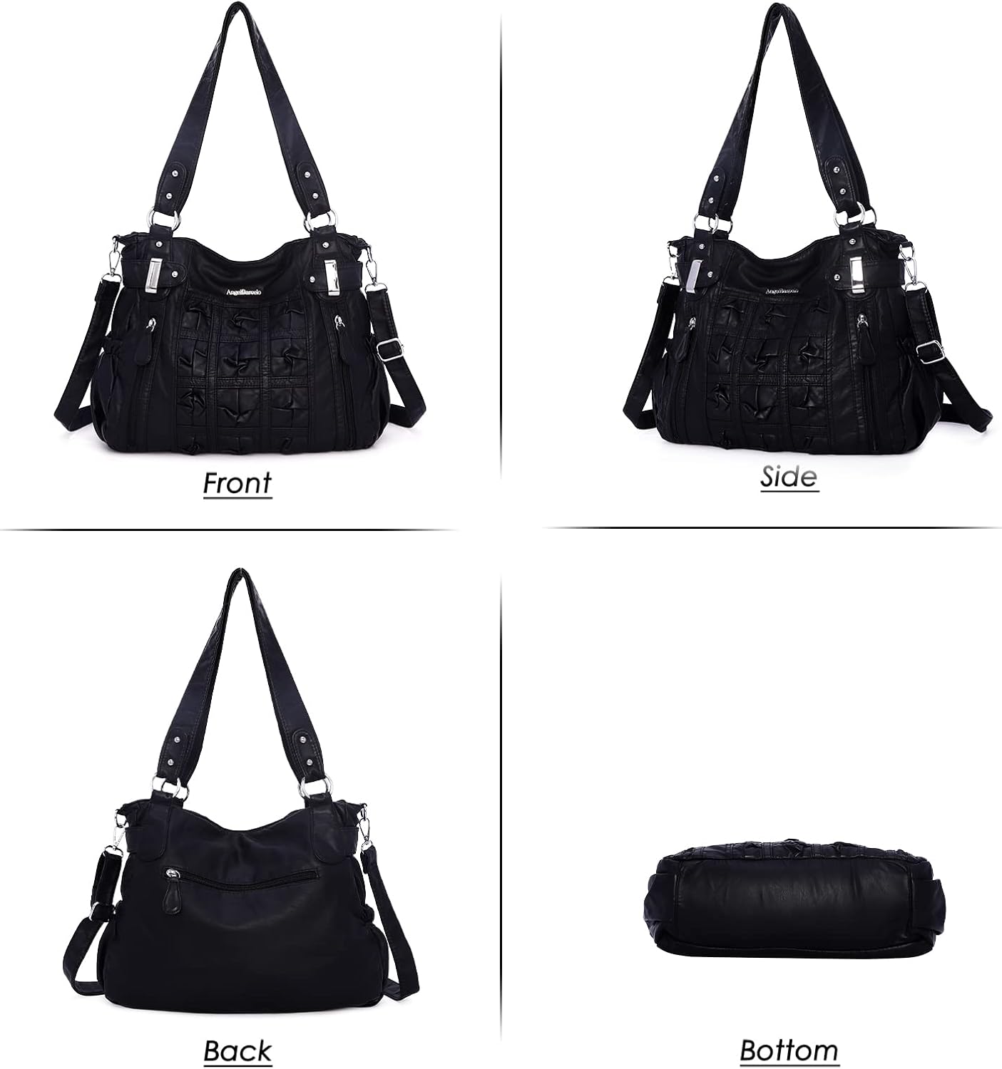 Angel Barcelo Large Purses for Women Soft PU Leather Hobo Bag for Women Shoulder Bag - Image 3