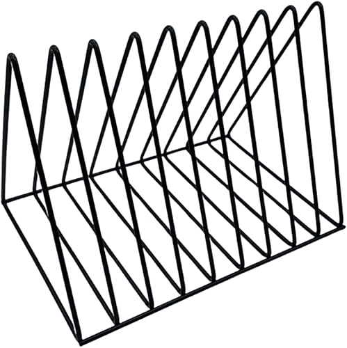 Miniatura 4 de Soporte para almacenamiento de discos de vinilo, estante de alambre prémium para discos de álbumes Lp (paquete de 2)