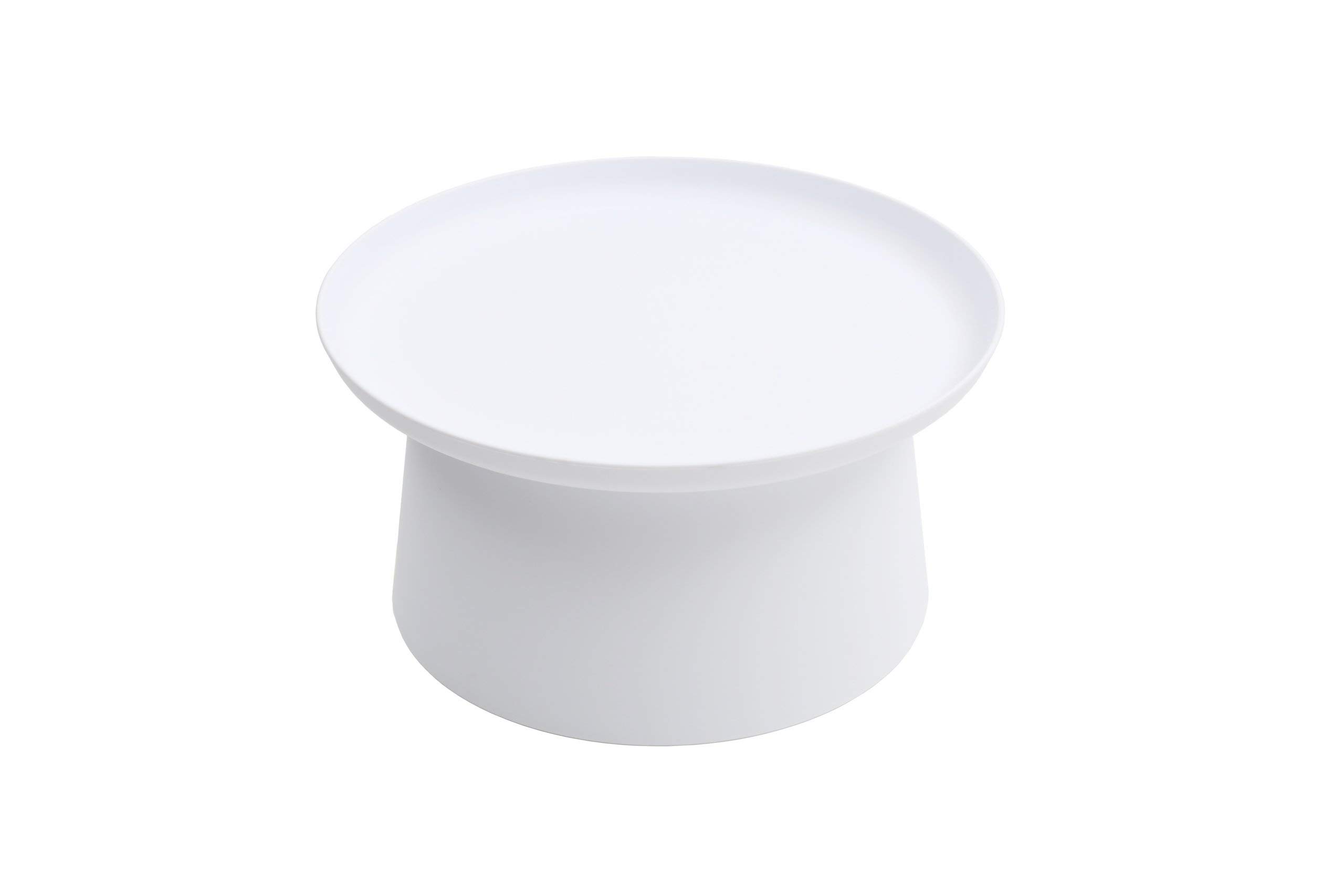KONTE.DESIGN Tavolino IBIZA rotondo in polipropilene, Bianco, 70x70x36 cm
