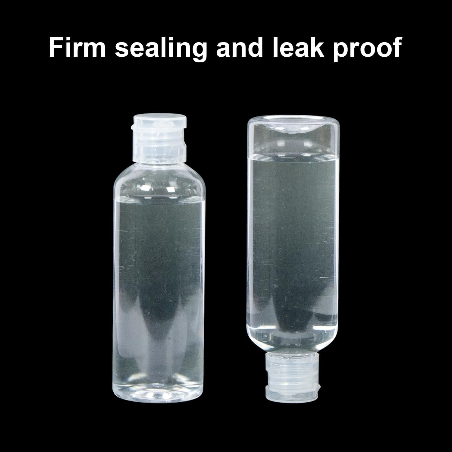 2 Pack Clear Travel Size Toiletry Bottles, 3.4oz TSA Approved Containers, Leak Proof Squeezable Plastic