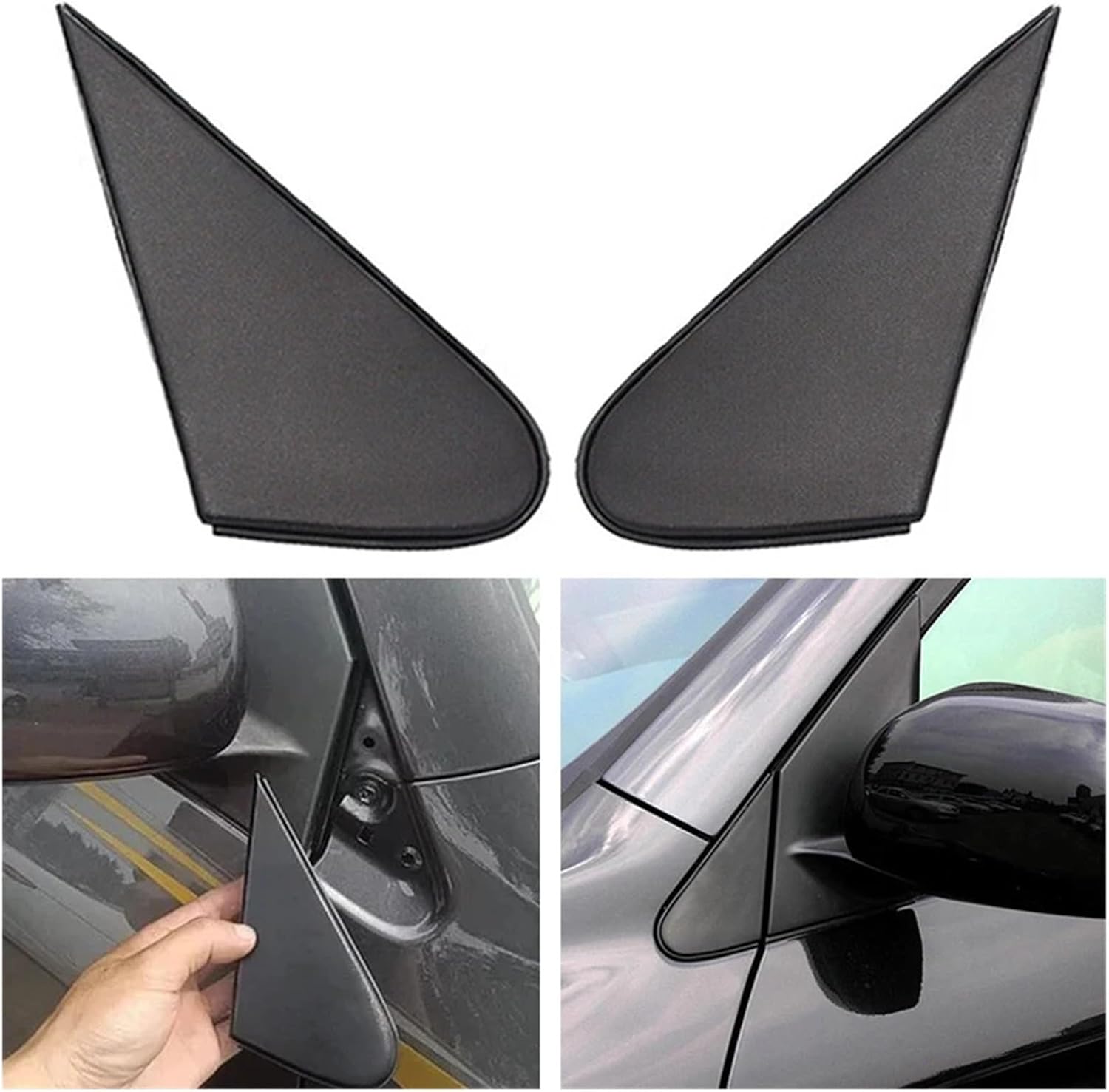 Triangular Window 1 Pair Car Door Side Mirror Corner Triangle Trim Covers Black 60118-0R020 60117-0R020 Fit for RAV4 2009 2010-2012 Left Right Rear Side Window louvers