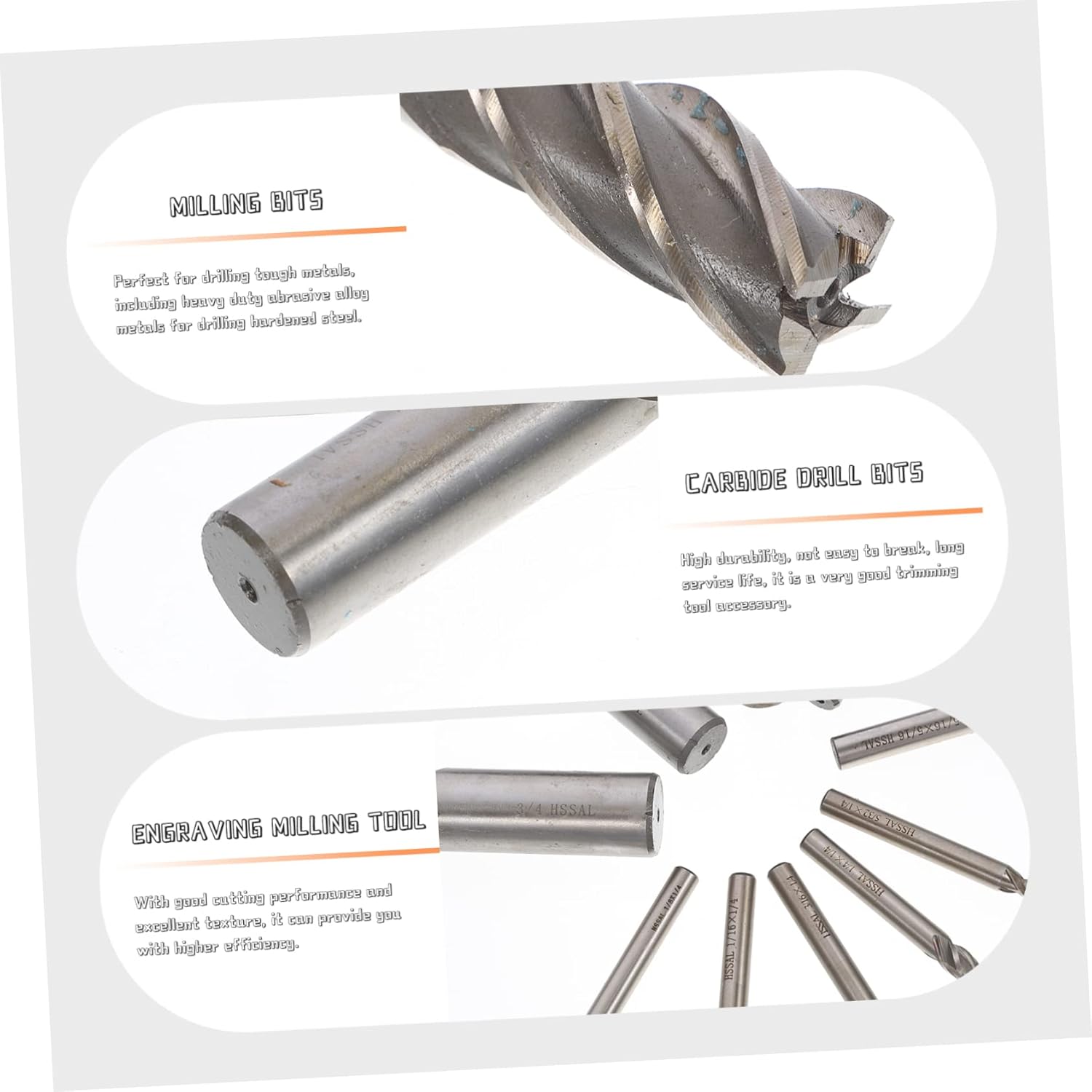 ULTECHNOVO 9pcs End Mill Engraving Milling Cutter Carbide Drill Bits for CNC Cutter Bits Step Drill High Strength