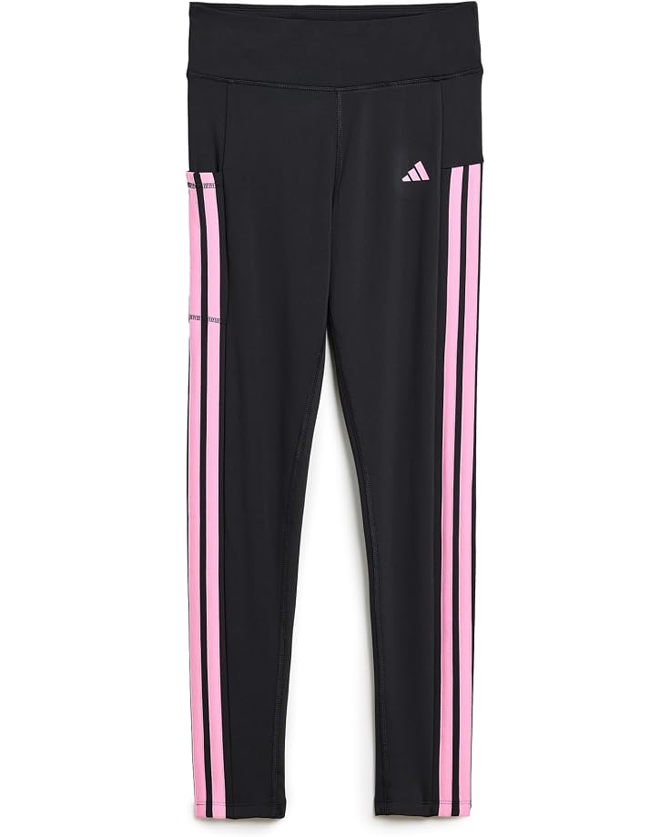 adidas Kids Detached Waistband 3-Stripe Cell Phone Pocket Leggings (Big Kid) - Main View