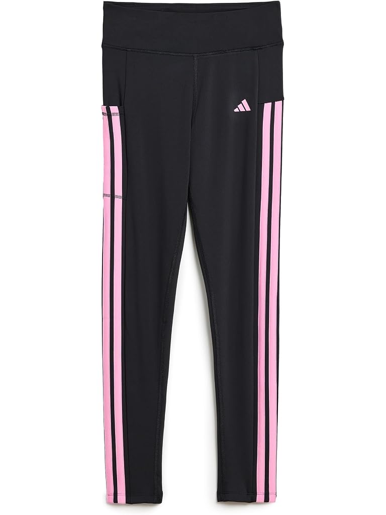 Black adidas Detached Waistband 3-Stripe Cell Phone Pocket Leggings (Big Kid)