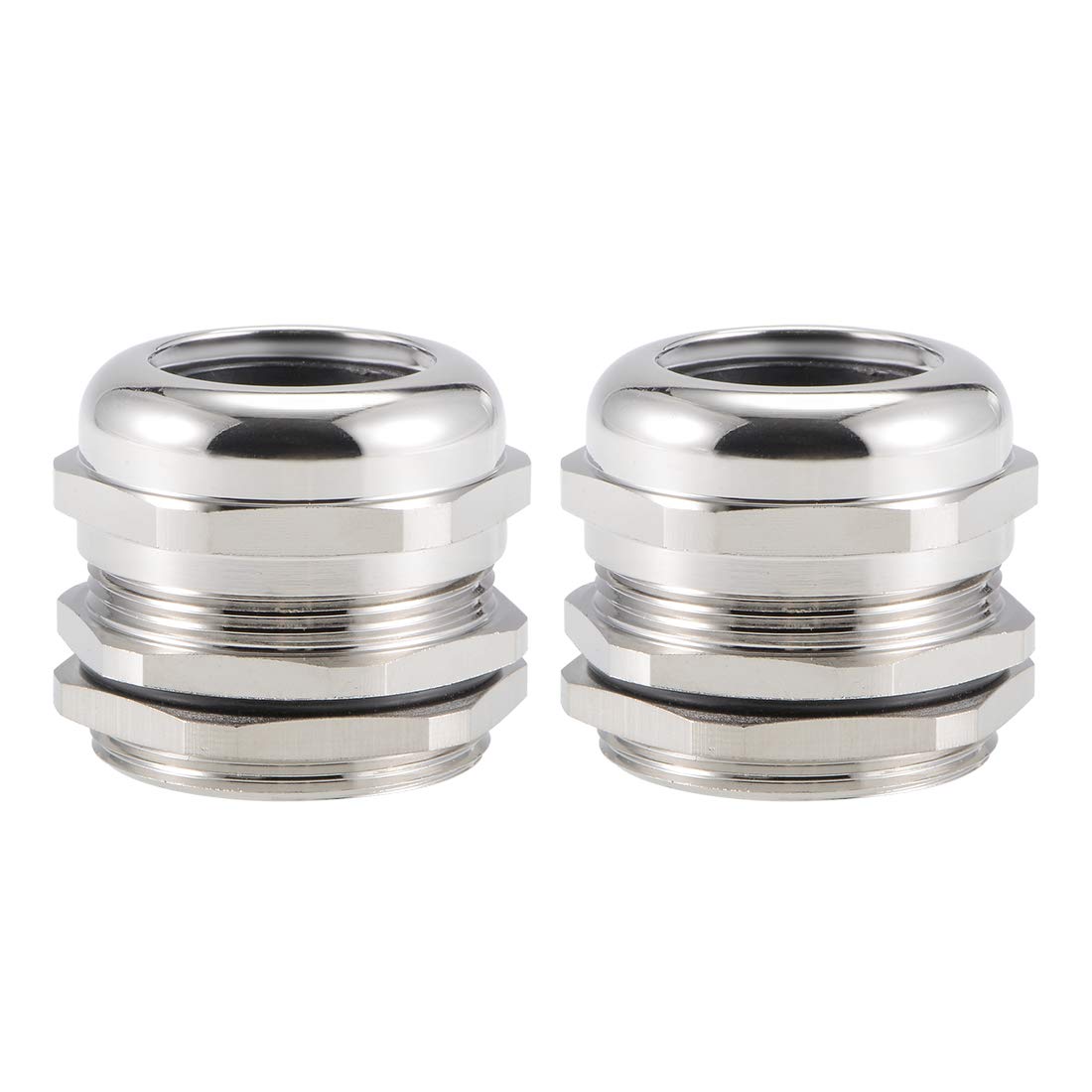 uxcell PG29 Cable Gland 18mm-25mm Wire Hole Waterproof Metal Joint Adjustable Locknut with Washer 2pcs