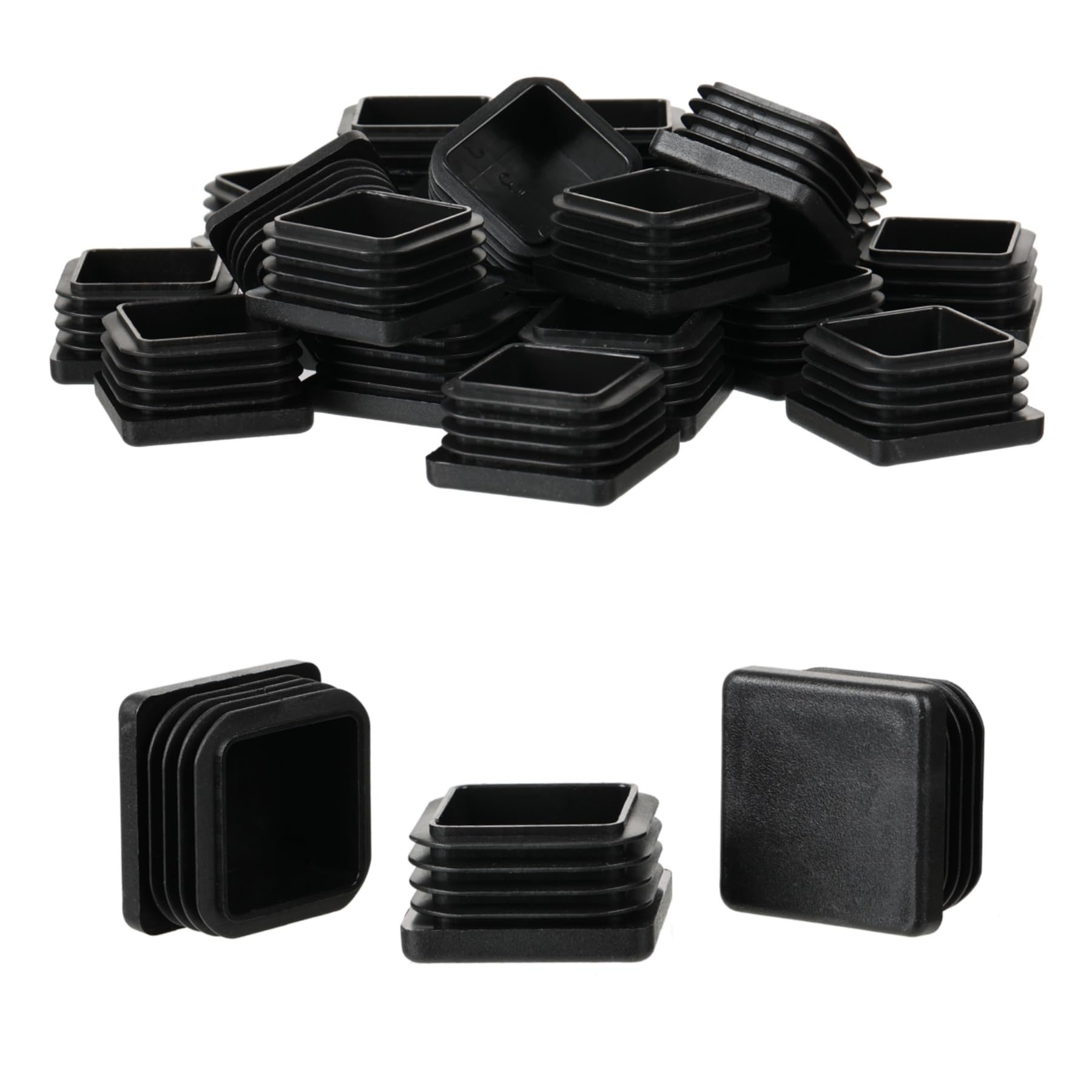 Photo 1 of 1-1/8" Square Tube End Cap Plastic Plugs Chair End Caps 1.1 Inch (28mm), 1 1/8 X 1 1/8 Tubing Plugs Furniture Sliders Glides Black (Fit 0.95-1.04" Square Tube Inner Size, 24pack)