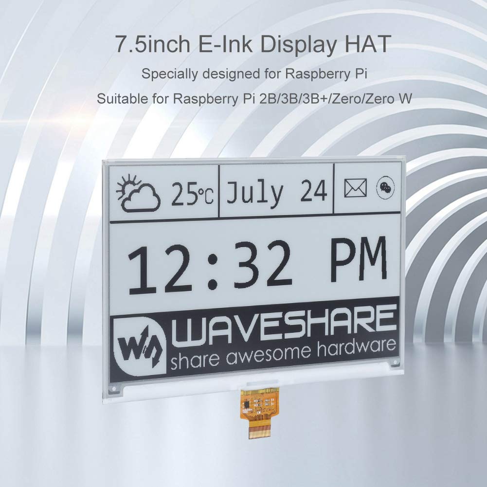 7,5-calowy wyświetlacz E-Paper moduł HAT 640 x 384 ekran papierowy E-Ink do 2B 3B + Zero W, interfejs SPI