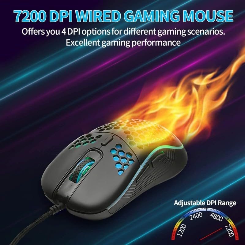 Image of Maine Game Wired USB Mouse, 2400 DPI, 4 Adjustable Levels, Silent, Factory Wholesale Sale (012, 1PACK)