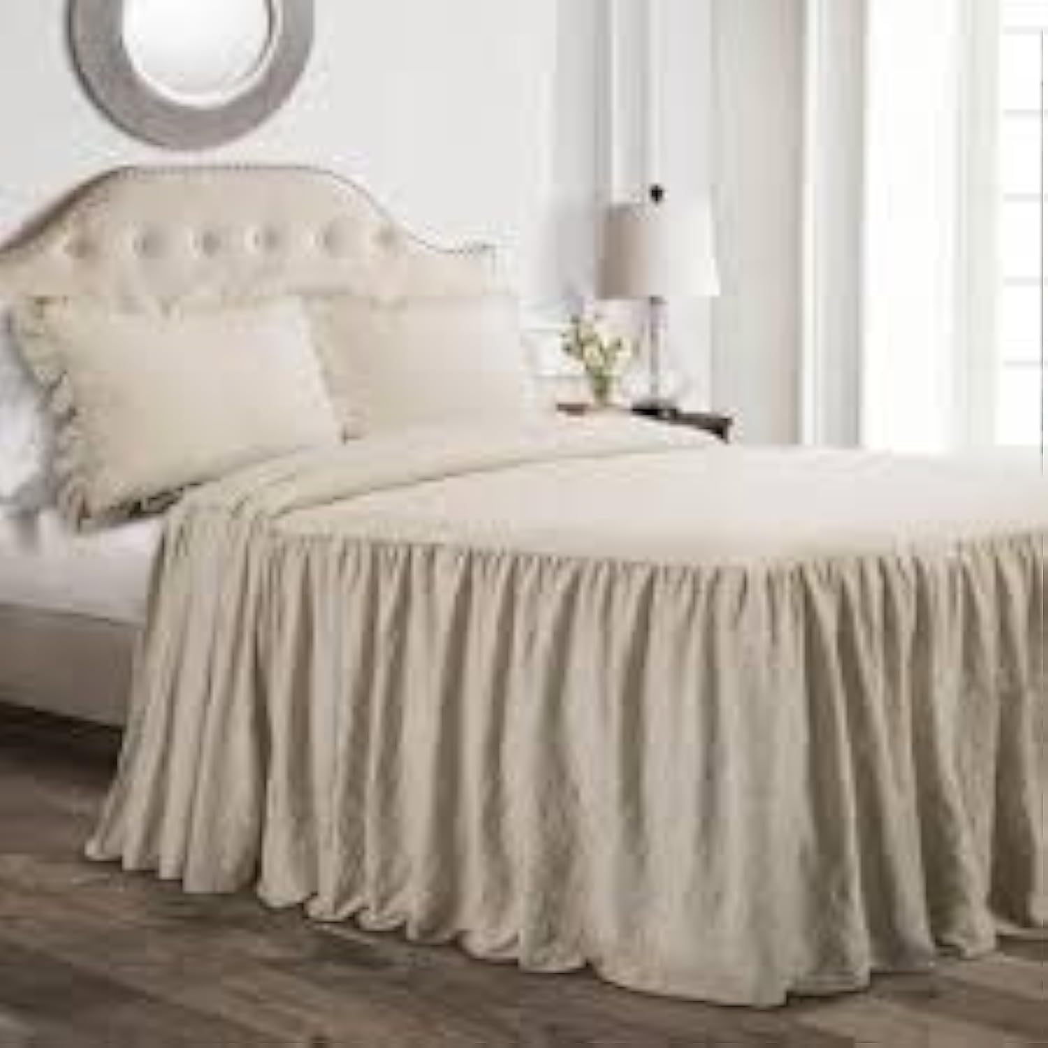 Juego de cama rústico beige tamaño King: transforma tu habitación en un oasis