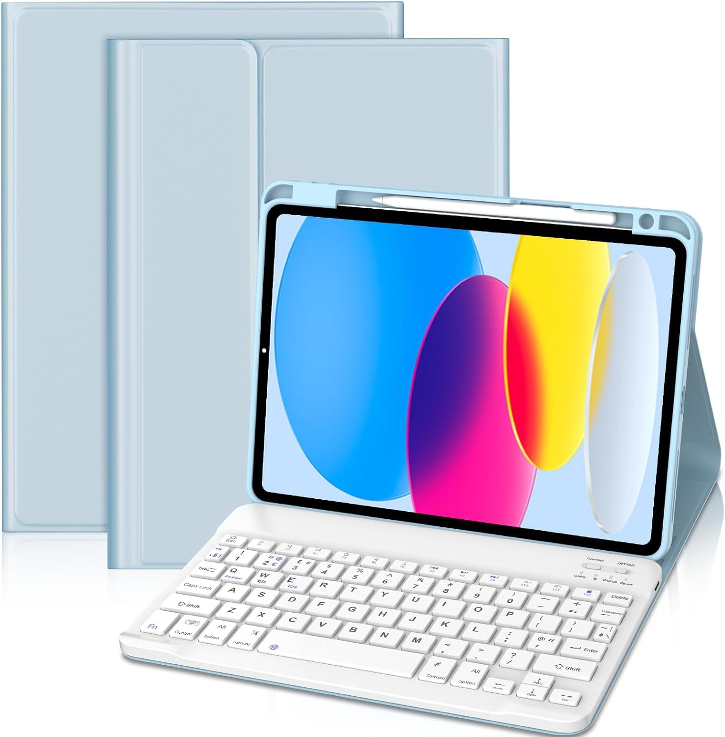 IVEOPPE Trackpad Keyboard for iPad Pro 13-inch M4 2024, Case for iPad Pro 13 A2925 A2926 A3007 with Touchpad Detachable Backlight Keyboard, UK Layout Pad 13 inch M4 Keypad, Light Red