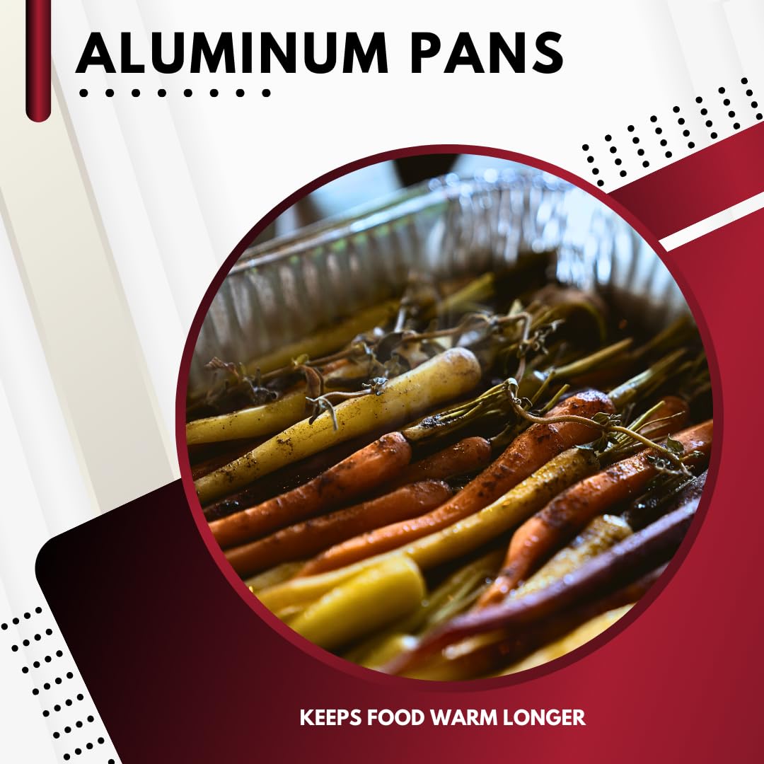 Green Direct Sartenes desechables de aluminio para mesa de vapor, sin tapas para cocinar, hornear, paquete de 25