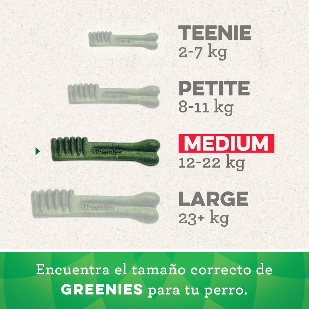 Greenies Snack Dental 100% Natural para Perros Medianos 6x340g