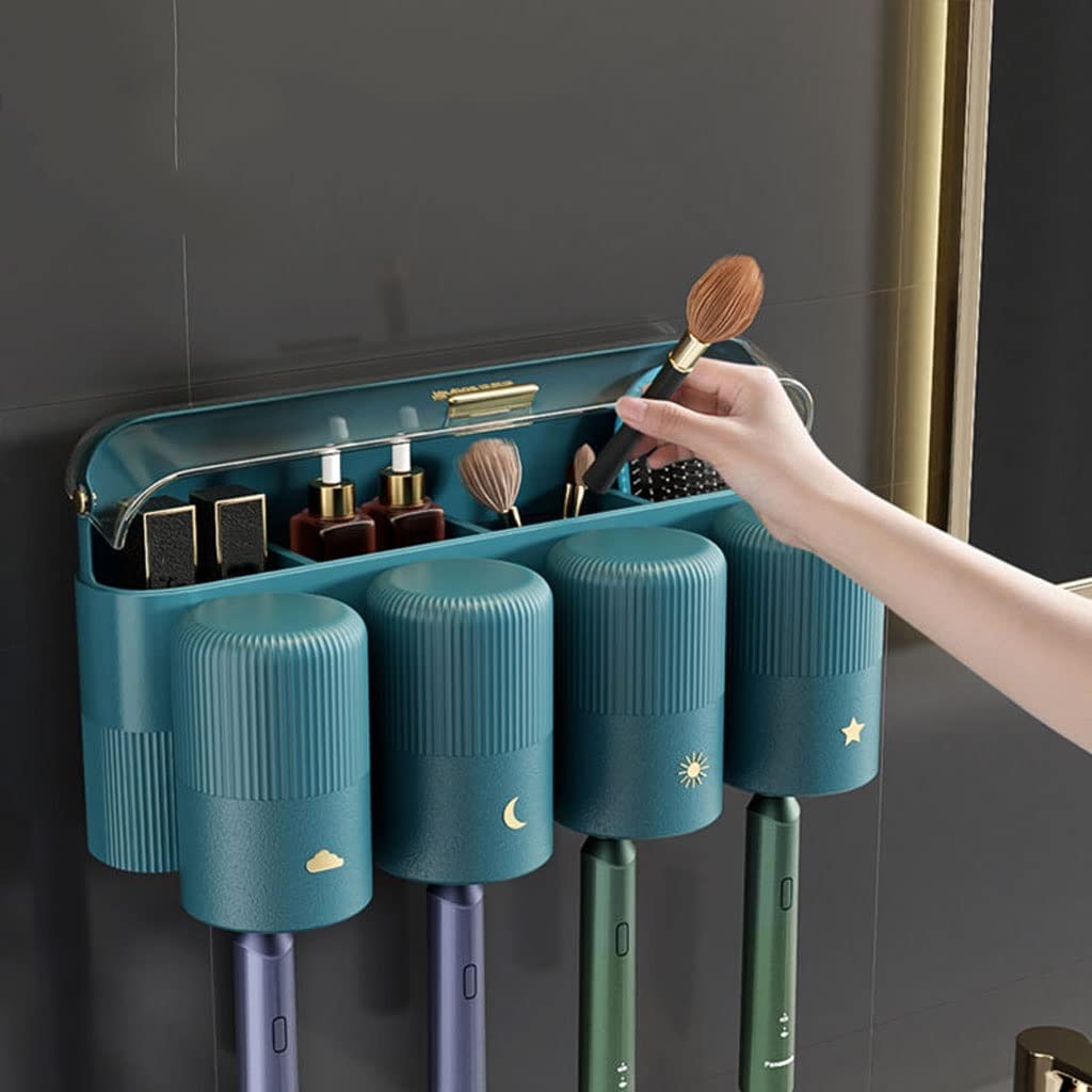 Estante de Almacenamiento para cepillos de Dientes, Soporte para cepillos de Dientes montado en la Pared, Estante para Almacenamiento de cepillos de Dientes, Soporte para Pasta de Dientes para (A)