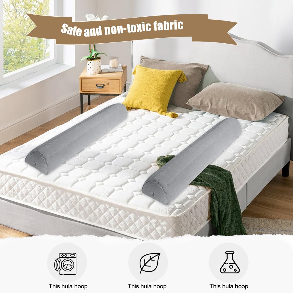 Lot de 2 barrières de lit gonflables - 130 cm - Protection anti-chute - Pour bébé et personnes âgées - Protection des bords de lit