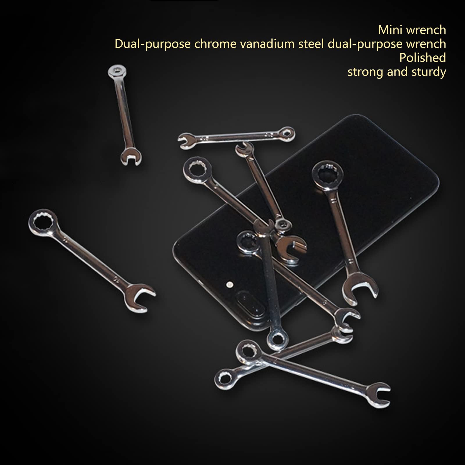 Juego de 10 Llaves inglesas, Herramienta Manual para Llave Inglesa, Llave Inglesa británica/métrica, Llave combinada.