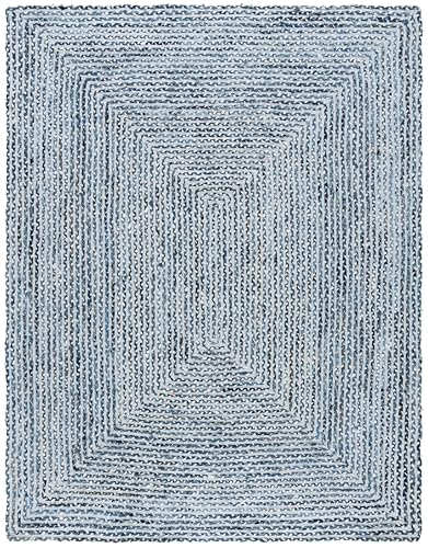 Tapete artesanal SAFAVIEH 8x10 trenzado azul e ivoire miniatura 3