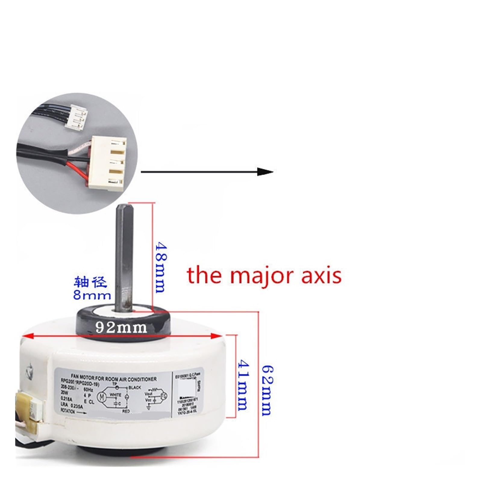 Motor de aire acondicionado RPG20D=RPG20E=RPG20B RPG20D RPG20E RPG20B | YKFG-25-4-121(The major axis)