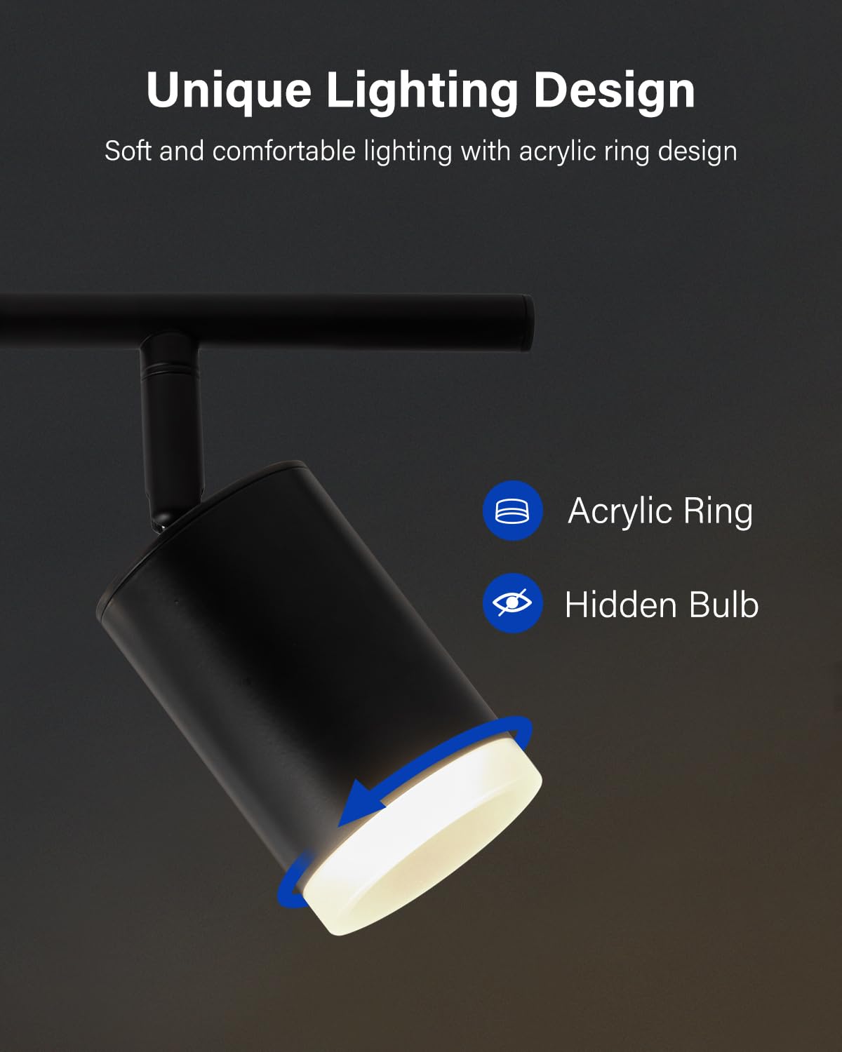 Leselux Spotlight Ceiling Light 4 Way, Modern LED Ceiling Light Black, Rotatable Kitchen Spot Lights Bar - Image 2