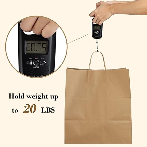 Miniatura 2 de BagDream Bolsas de papel kraft de 14 x 10 x 15.75 pulgadas, bolsas de regalo de papel ultra anchas con asas para llevar, fiestas, compras, embalaje