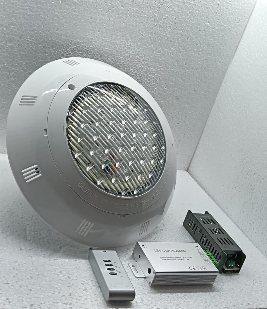 OM SHAKTI ENTERPRISE RGB LED Pool Light with Remote - IP68 Waterproof, Color Changing Underwater Light