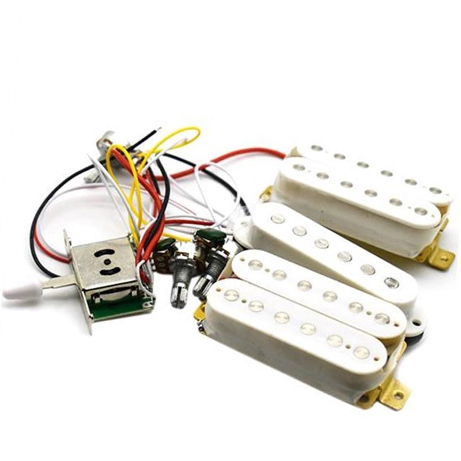 Conjunto De Línea De Captación De Guitarra Eléctrica ST HSH Con Kit De Cableado De Potenciómetro De 500 K(White)