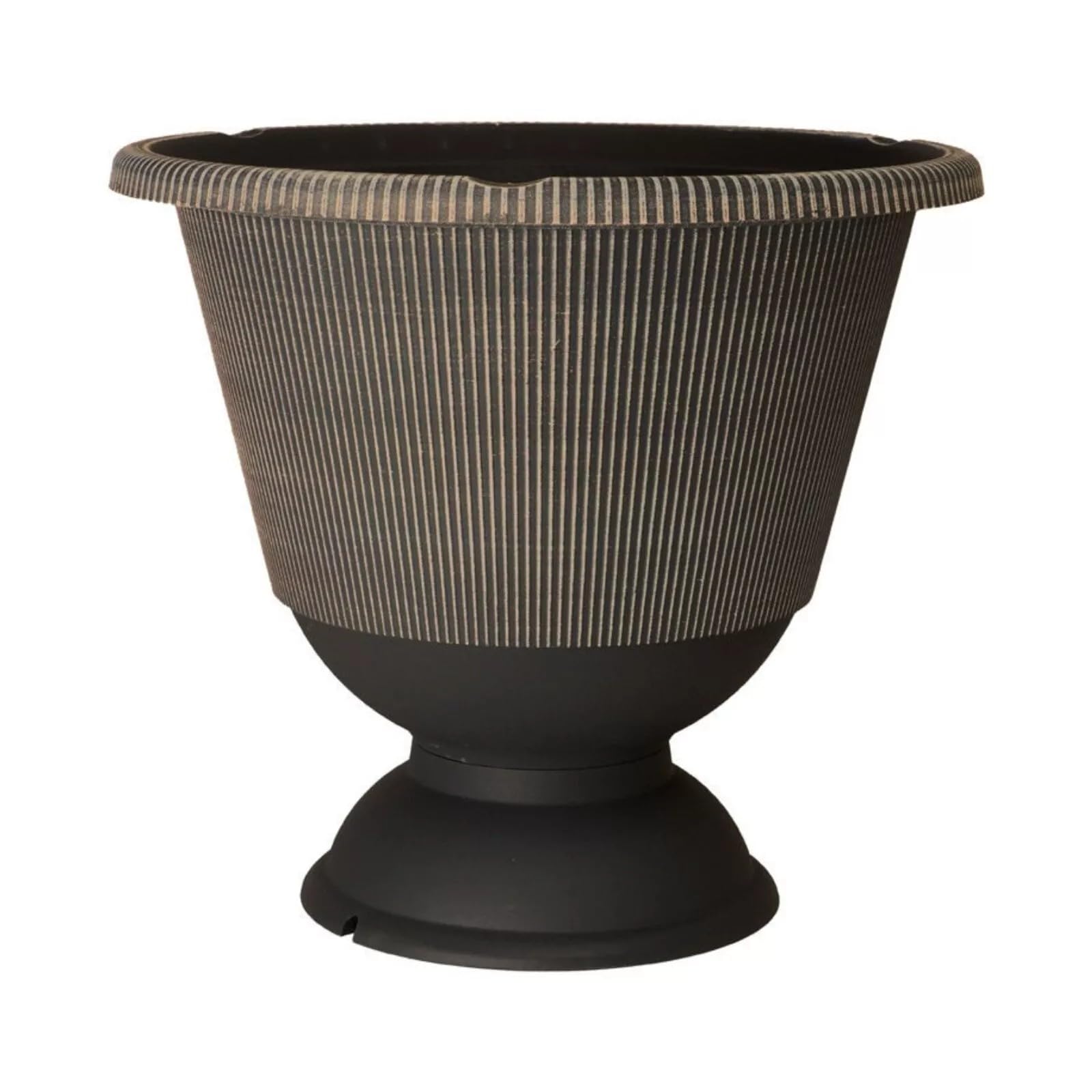 Fyne-Finds Brown Plastic Round Urn Plant Pot 34Cm,13Inch 9.5L Garden Indoor Outdoor Planter Cover Weather, Frost Proof (1)