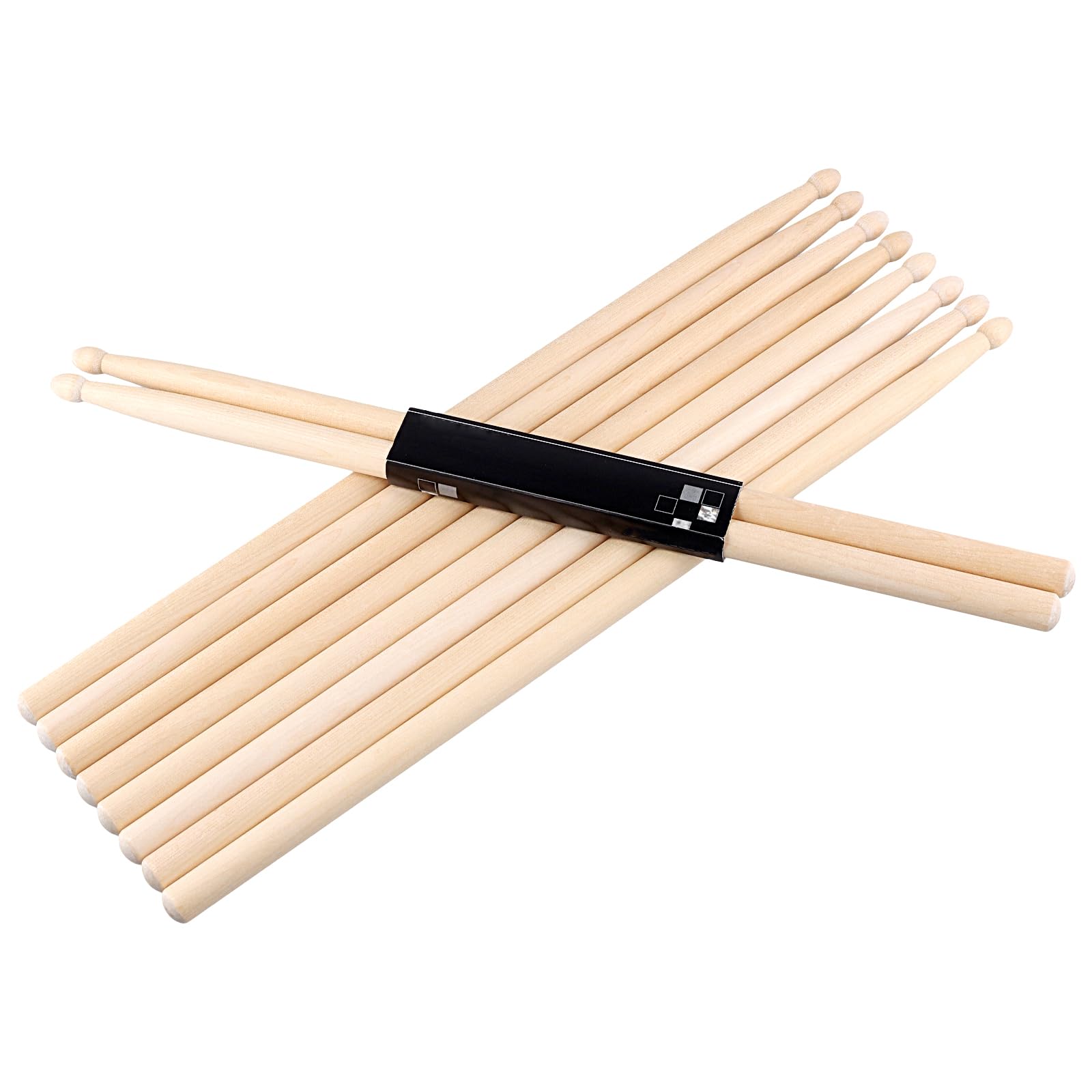 FUNSUEI 20 pares de baquetas 5A de madera, baquetas de punta de madera de arce para profesionales, principiantes