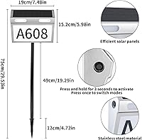Vista 2 de Números solares de casa para exteriores con luz solar, señal de dirección de casa, impermeable, 3 modos de iluminación de color, placa de dirección