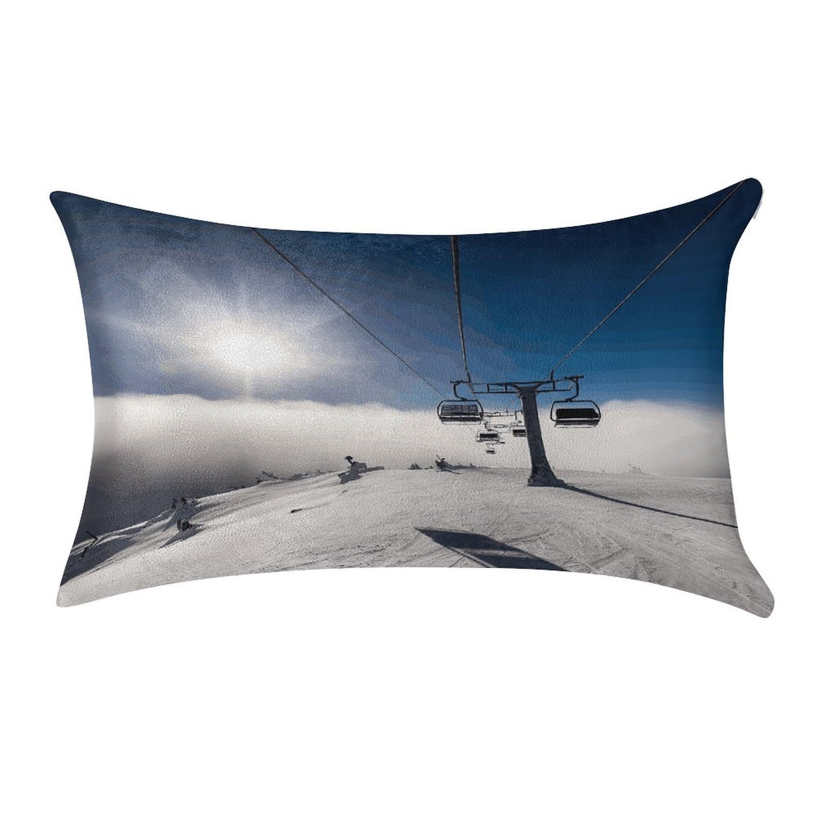 FekiLoot Ski Lift at Sunshine Pillow Cover Modern Lumbar Pillow Covers Easy Care Velvet Pillowcase Super Soft Cushion Case Rectangular Throw Pillow Cover for Couch Sofa Bedroom Car Decor