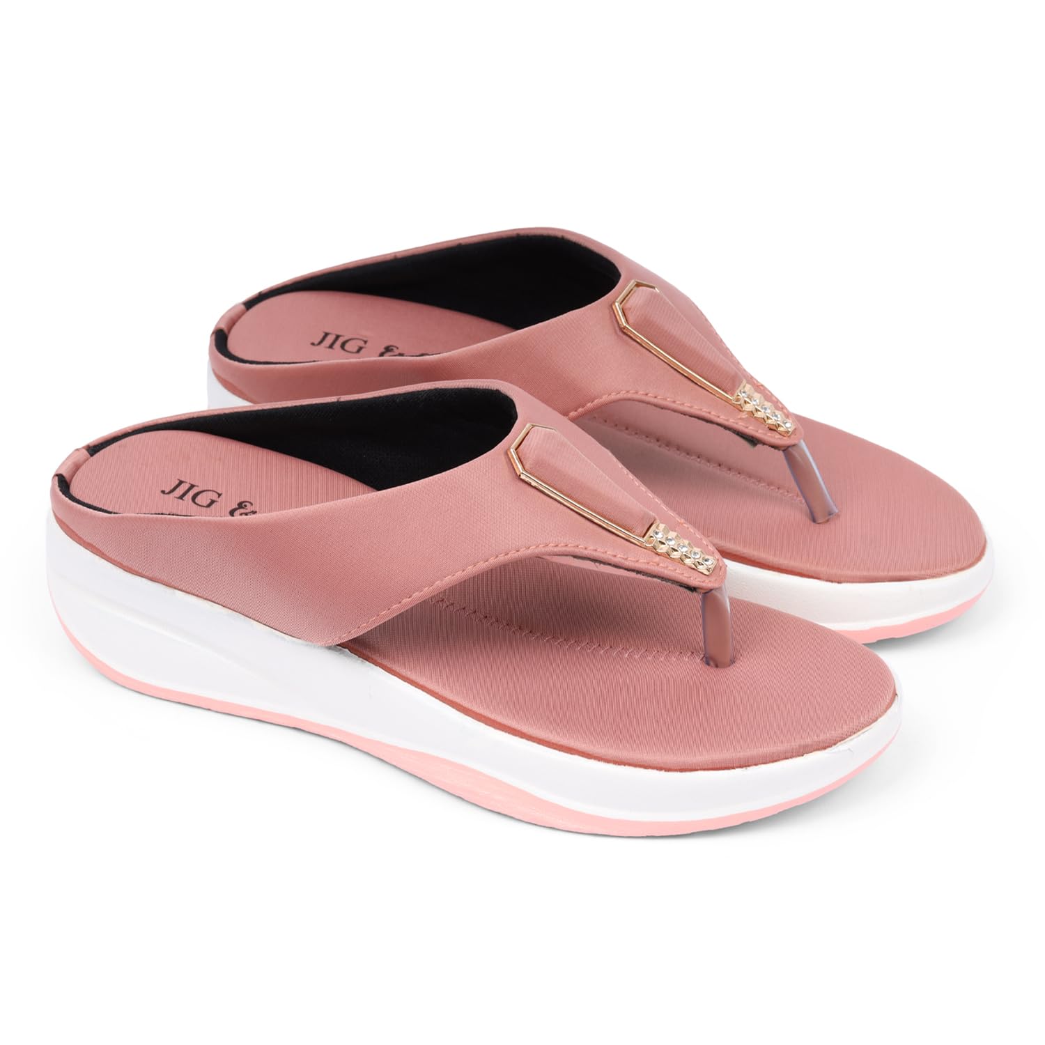 JIG & SID Women & Girls Flip-Flops Slippers Light weight, Soft Footbed, Comfortable & Stylish Wedges Slip On Slipper For Casual Wear & Formal Wear (J_S_110646_ Peach_6) (B0D6RTP92X) Amazon Price History, Amazon Price Tracker