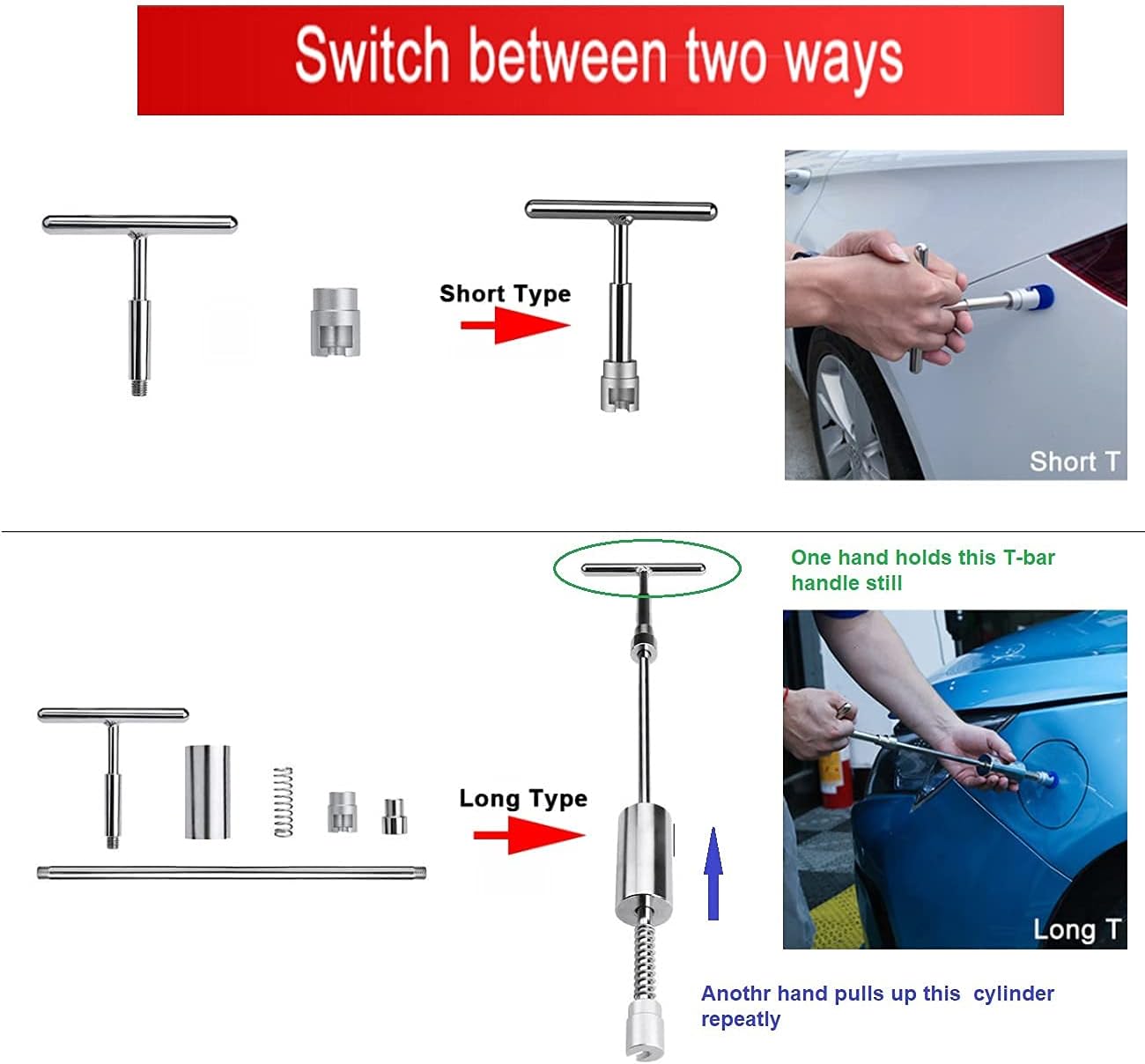 Free Shipping Offer Tangtanggo 89pcs Car Dent Repair Tools, Auto Body Dent Puller Paintless Repair Kit, Paintless Auto Dent Removal Tools, Paintless Car Dent Removal Kit, Tape Down Tools for Car Dent Fix Dent Puller
