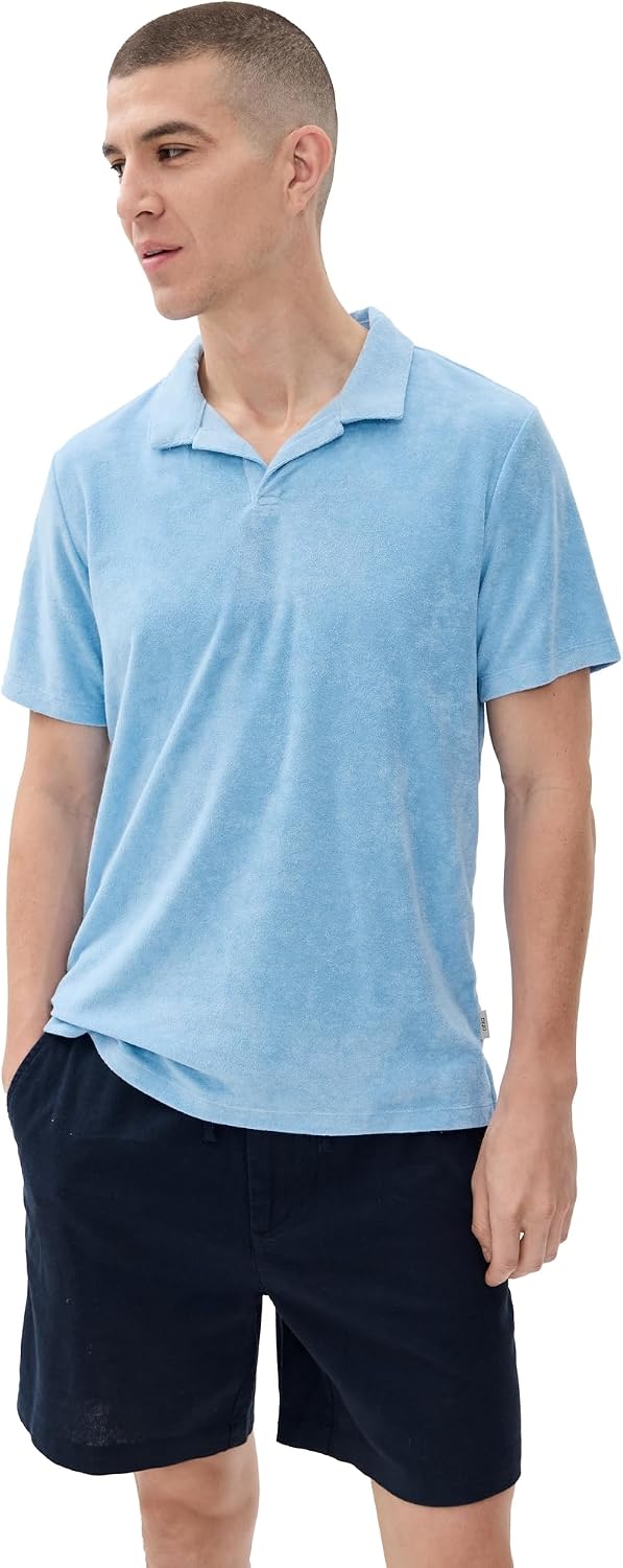Onia Men's Towel Terry Johnny Collar Polo