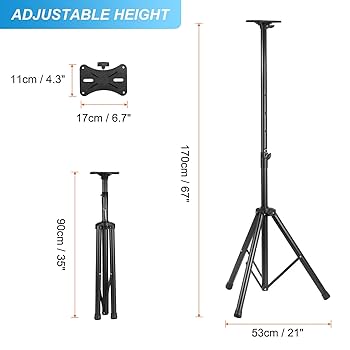 uxcell PAスピーカースタンド 高さ調節可能 三脚 71cm-140cm Amazon | uxcell PAスピーカースタンド 高さ調節可能 DJ三脚