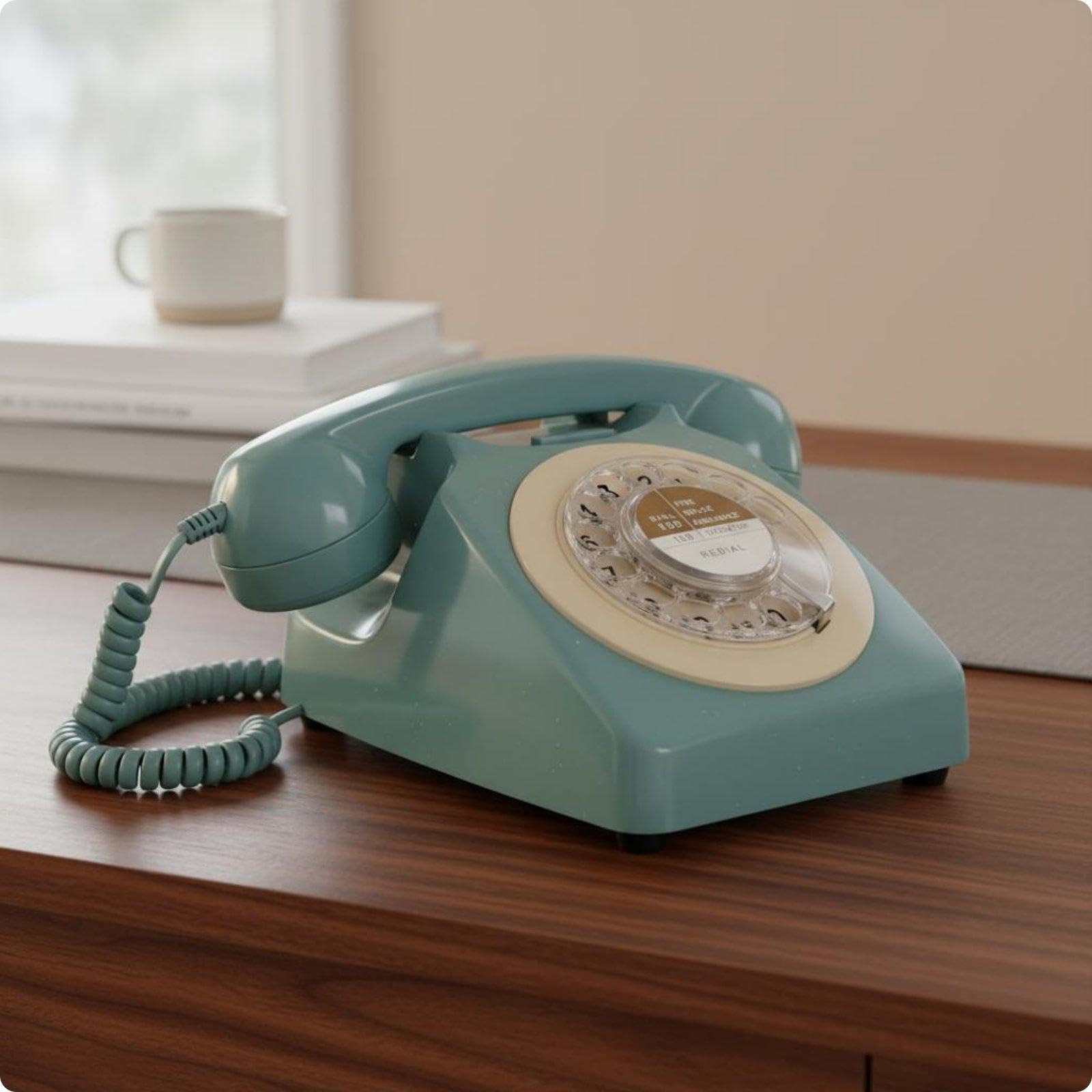 Classic Rotary Desk Phone Metal Bell Chime Retro Rotary Phone Vintage Wired Telephone Telephone for Office, Study Room Sky Blue-image-41