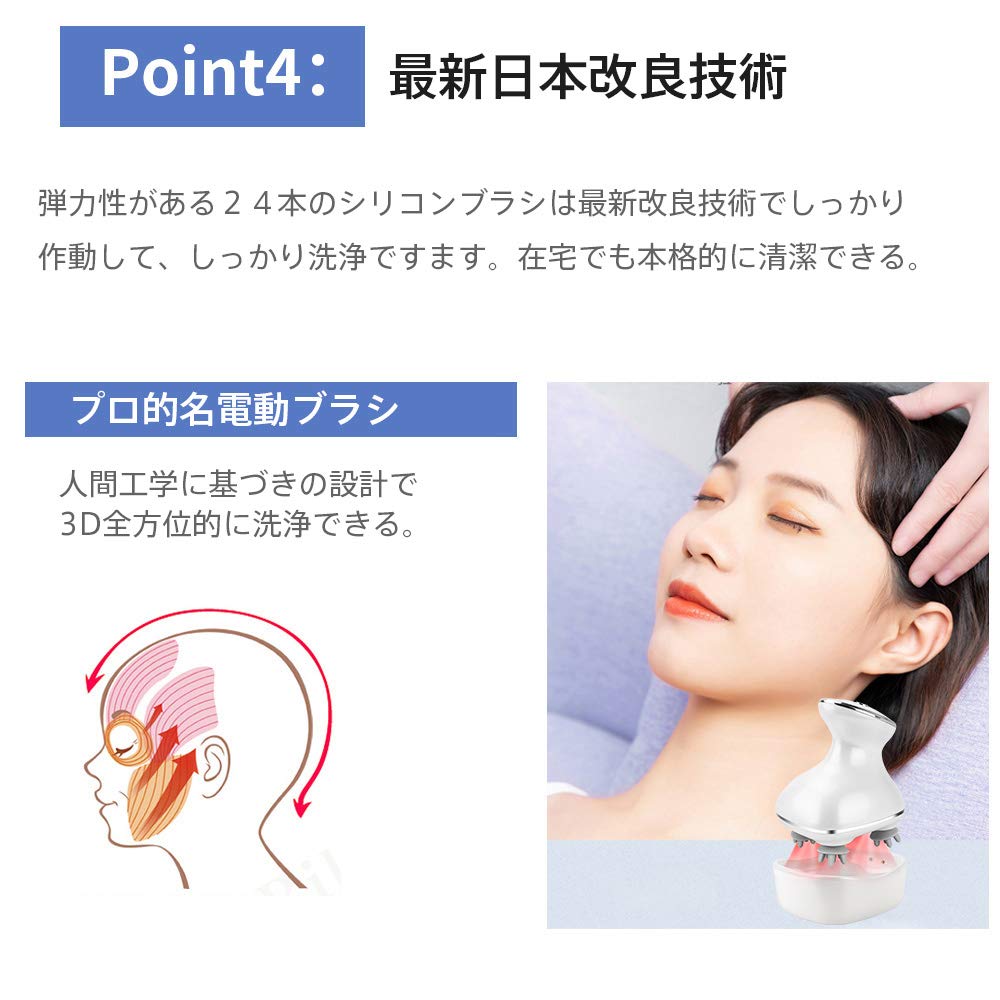 Amazon | Youmay 電動ブラシ ヘッド・フェイス両用 乾湿両用 赤光 充電