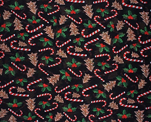 VIVIAN & VINCENT als Geschenk verpackte, weiche, leichte, durchsichtige Herbst-/Winter-Weihnachtsdecke für Frauen, gemütlich für Mädchen und Teenager, Schwarze Zuckerstange, und Weihnachtsbäume