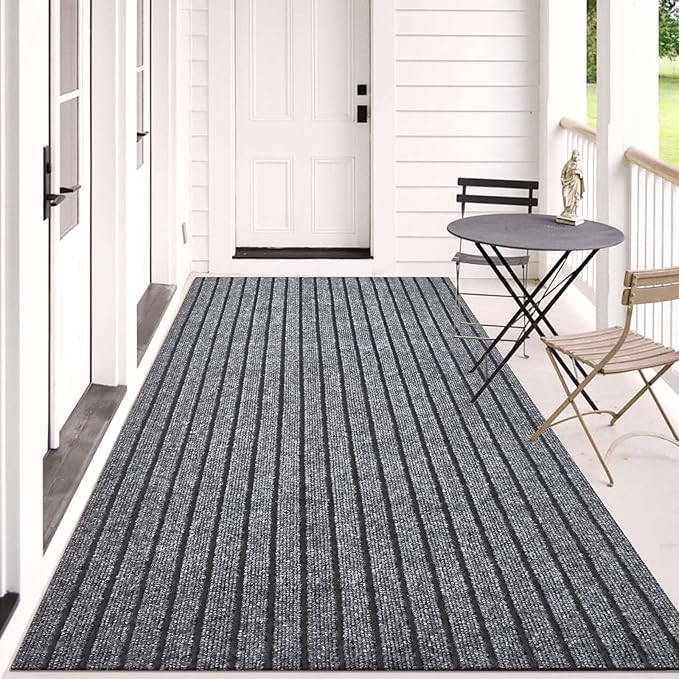Purav Light Carpet Anti Slip Mats for Living Room, Soft Floor Carpet/Runner/Door Mat with Anti Skid Backing for Home, Kitchen, Entrance, Hospital, Bathroom Mat - Size 4x8 Feet, Color Grey-image-1