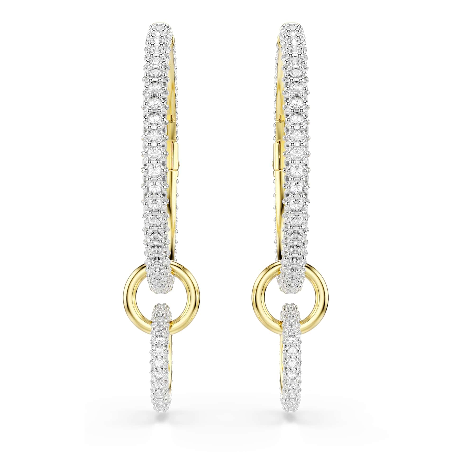 Swarovski Dextera Kreolen Rundschliff Weiß Goldlegierungsschicht