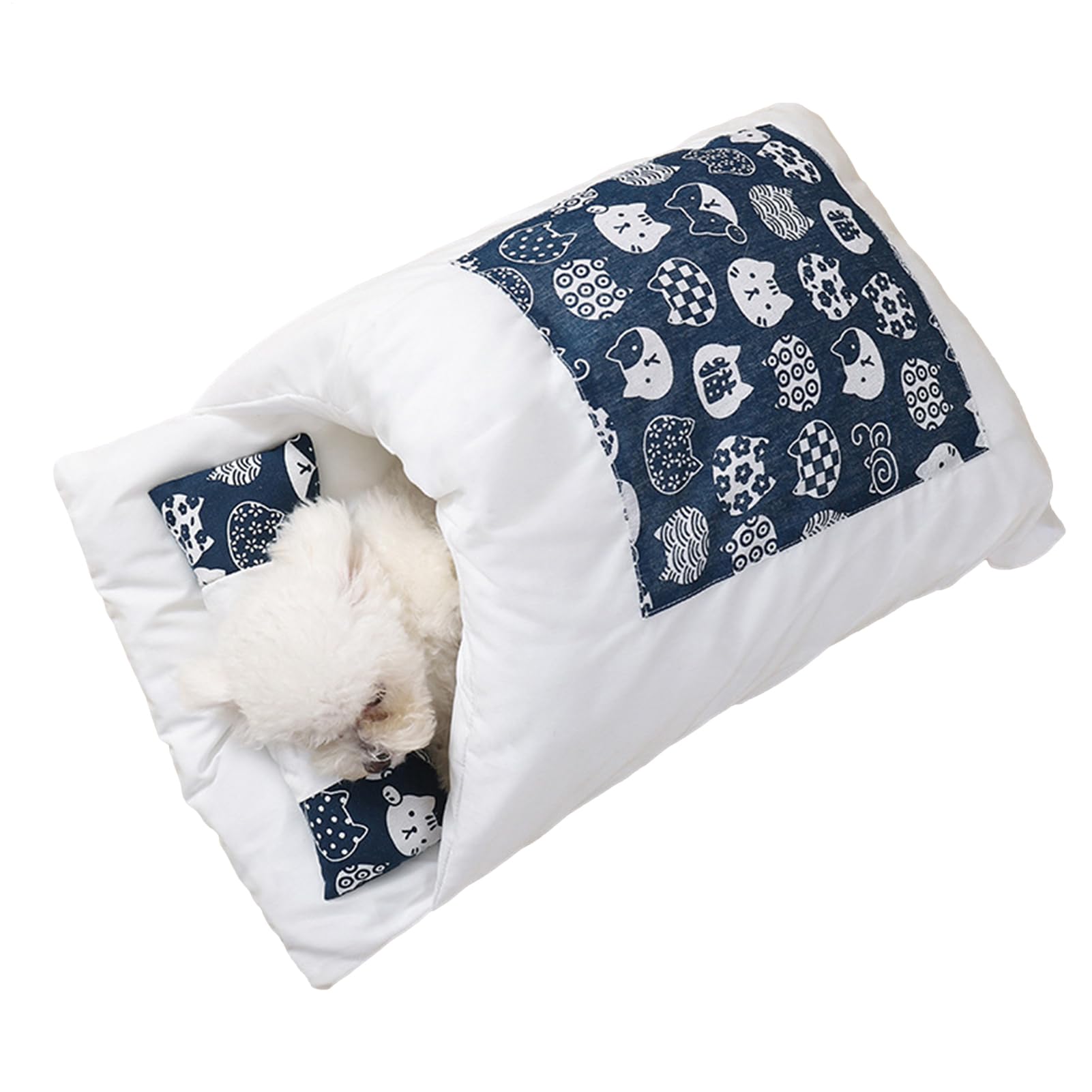 Pet Cocoon Bed - 25.59x19.69 Inches Snuggle Sack Cave, Fabric Cotton Tunnel Design, No Deformation Sleeping Bag | Warm Winter Hideaway For Cats Small Dogs Puppies Kittens Indoor Comfort