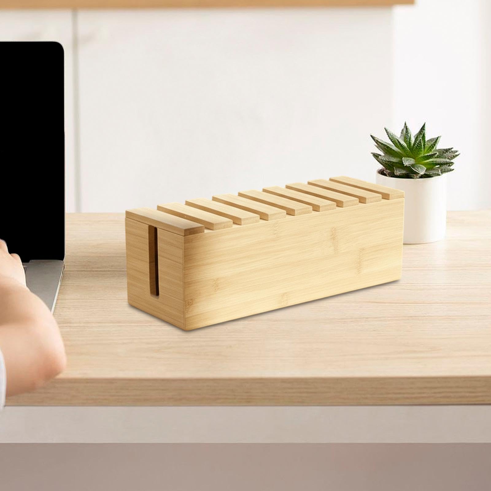 Scatola Portacavi in ​​legno, Accessorio Moderno, Organizer per Cavi a Scomparsa per Telefono E Ufficio.