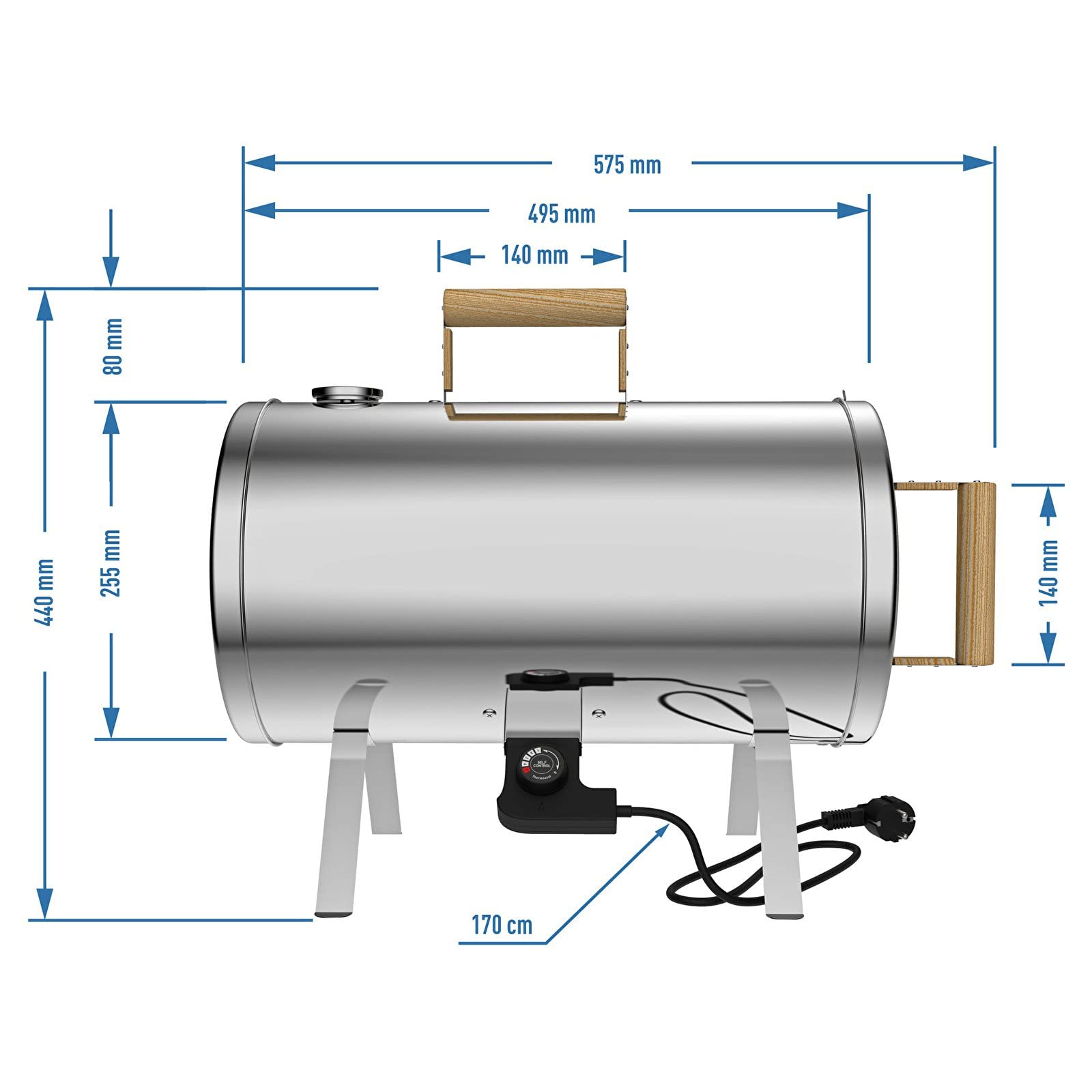 BROWIN Elektrischer Räucherofen 330020 | Kompakt und mobil, Perfekt für unterwegs, Vielseitig einsetzbar, Einfache Bedienung, Ideal für Fisch, Fleisch und Gemüse