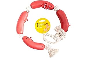 Sausage On A Rope Dog Toy, Red: Durable and Engaging Plaything for Canine Companions