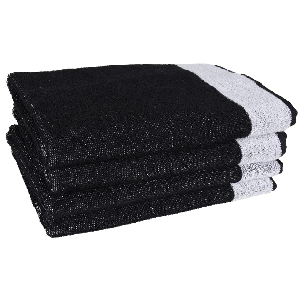 Set di 12 asciugamani neri in cotone, 4 strofinacci da cucina da 50 x 70 cm, 4 asciugamani per ospiti da 50 x 50 cm, 4 strofinacci da 30 x 30 cm, assorbenti per bagno, cucina, sauna, viaggi